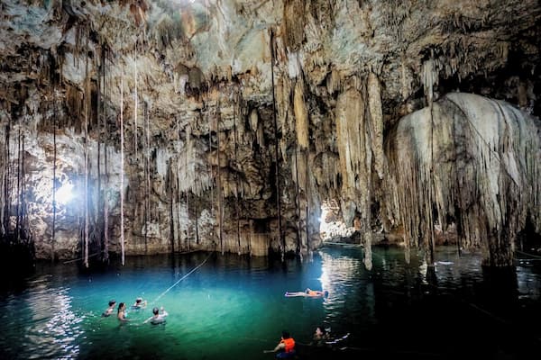 The states of Yucatán and Quintana Roo in Mexico host the greatest collection of cenotes in the country. This water pools are believed were formed due the impact of the asteroid that killed the dinosaurs. Xkekén, the name of this one, means pig in mayan. A farmer was looking for his pig when he stumbled upon this wonder!