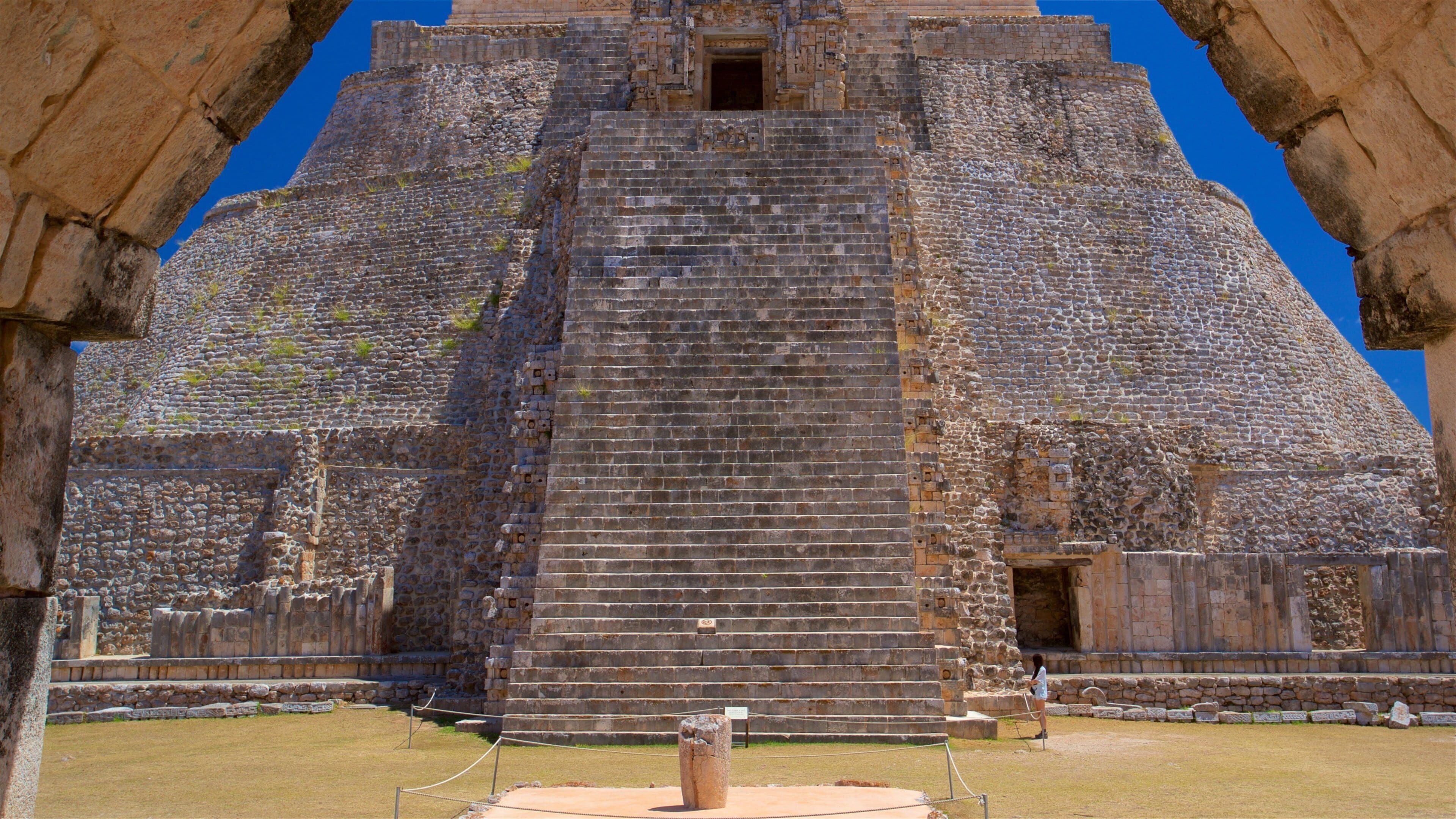 Pyramid of the Magician featuring heritage architecture