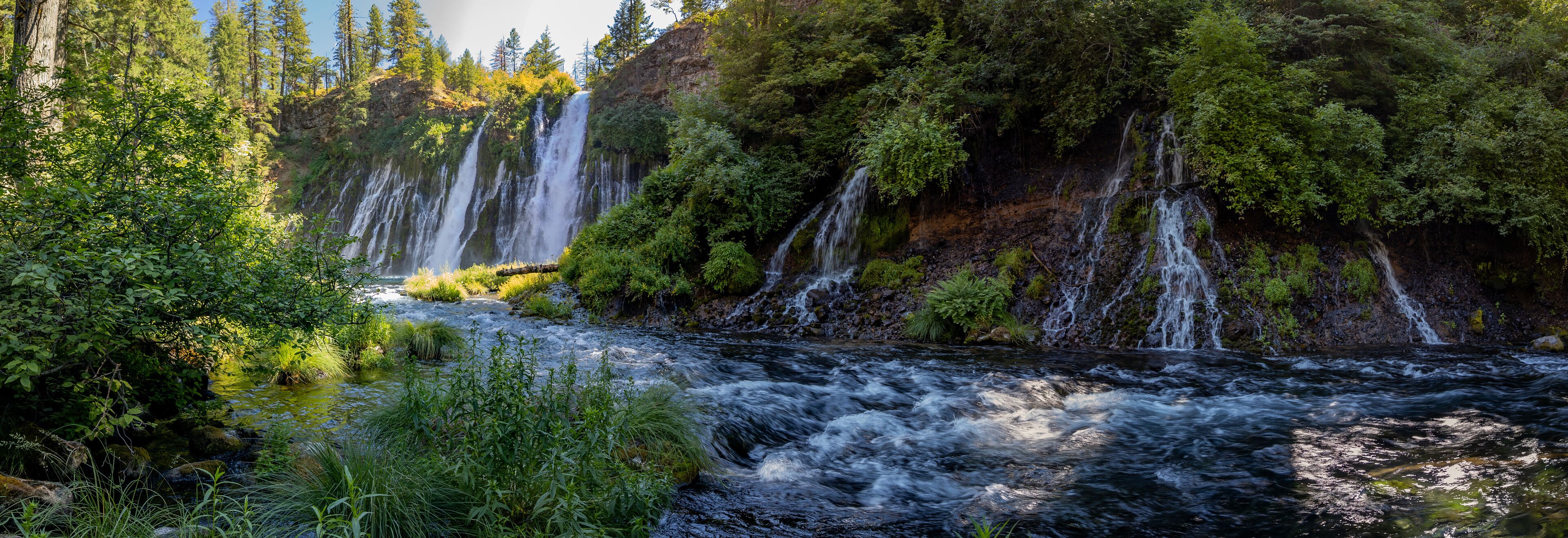 Panoramic View of Burney Falls in McArthur-Burney Falls Memorial Park