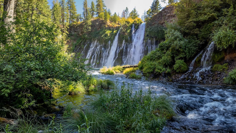 Panoramic View of Burney Falls in McArthur-Burney Falls Memorial Park