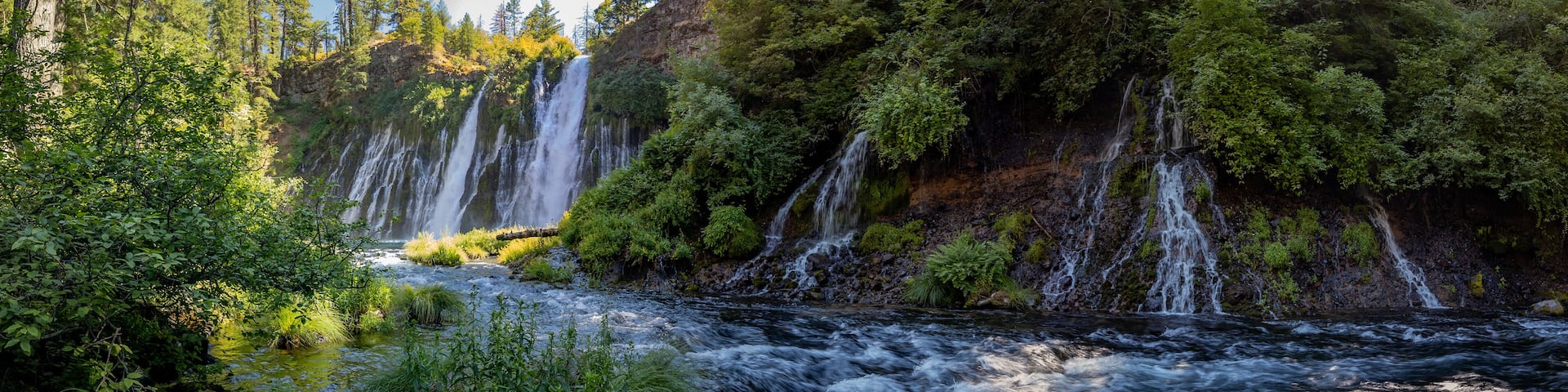 Panoramic View of Burney Falls in McArthur-Burney Falls Memorial Park