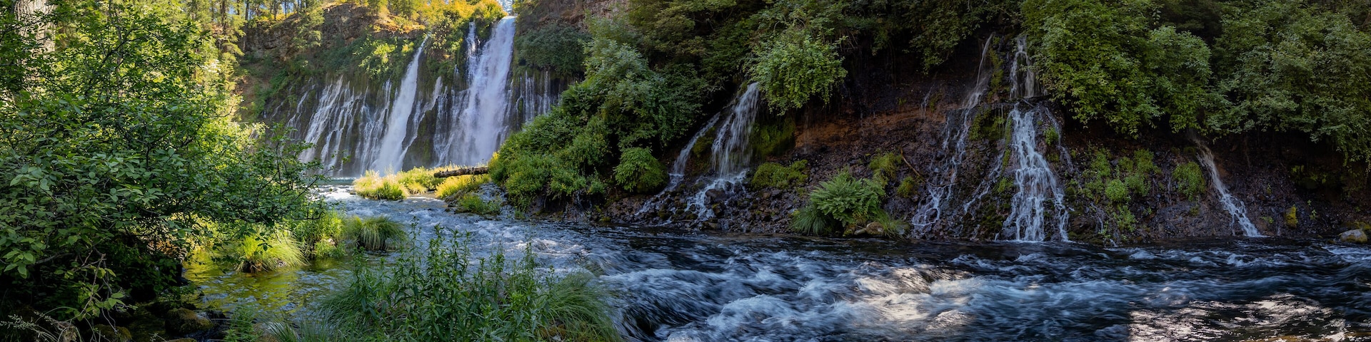Panoramic View of Burney Falls in McArthur-Burney Falls Memorial Park
