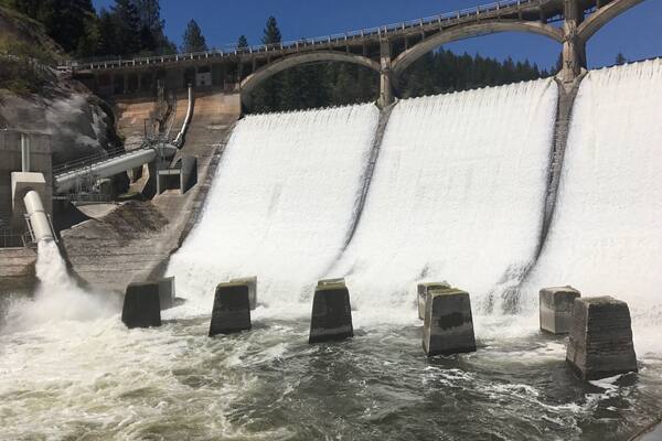 Coming up the PCT Pacific Crest Trail below the dam at Lake Britton in Burney California