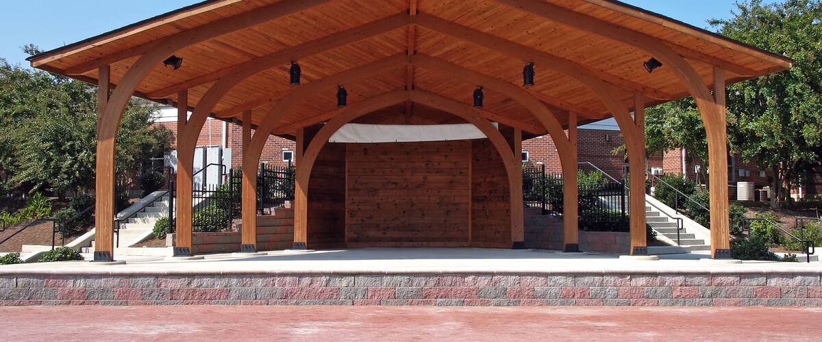 wooden outdoor stage or amphitheater