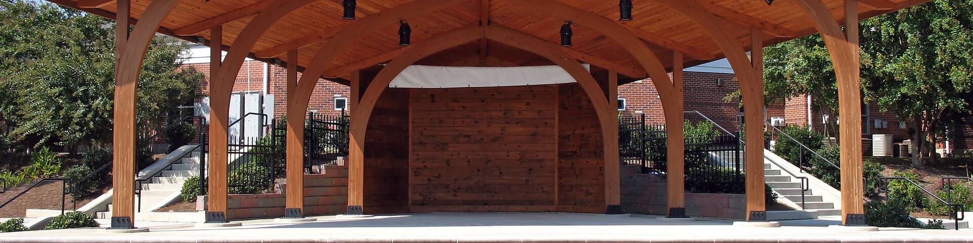 wooden outdoor stage or amphitheater
