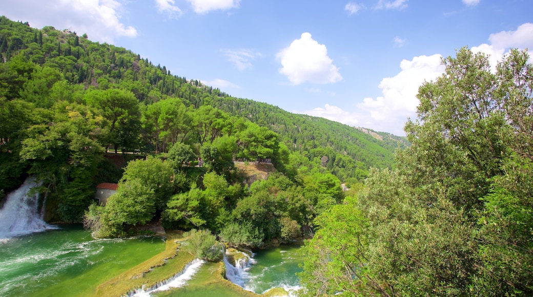 Sibenik-Knin which includes tranquil scenes, rapids and a river or creek