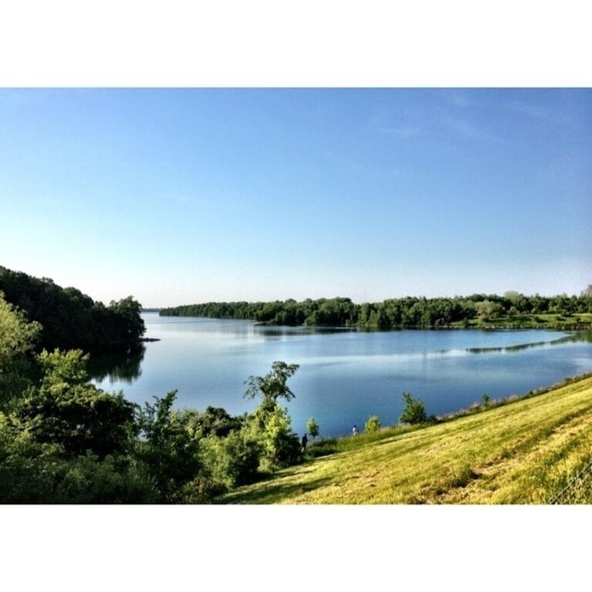 View of the lake at Big Creek State Park.