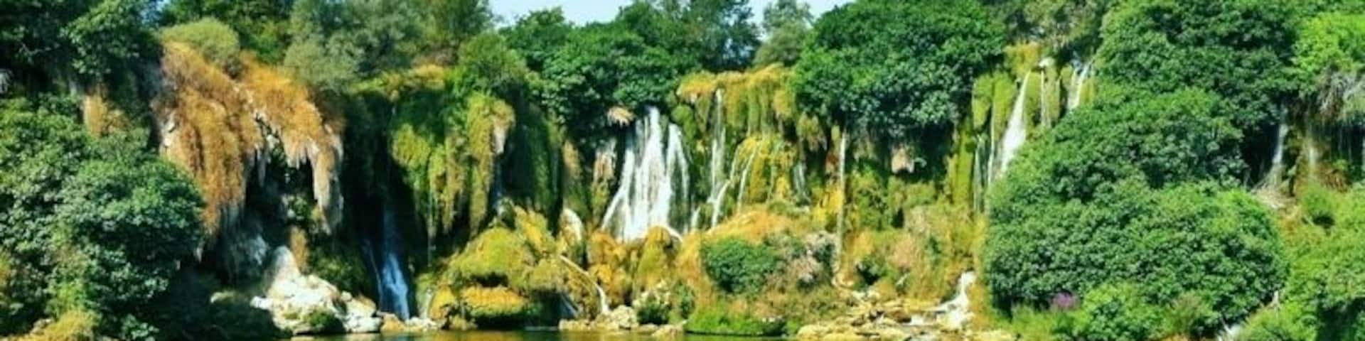 Kravice Waterfalls, an hidden treasure of Herzegovina. You can go there from Medjugorie with a taxi spending 40 euros (roundtrip), and the driver will wait for you while you take a bath or simply enjoy this beautiful place!
