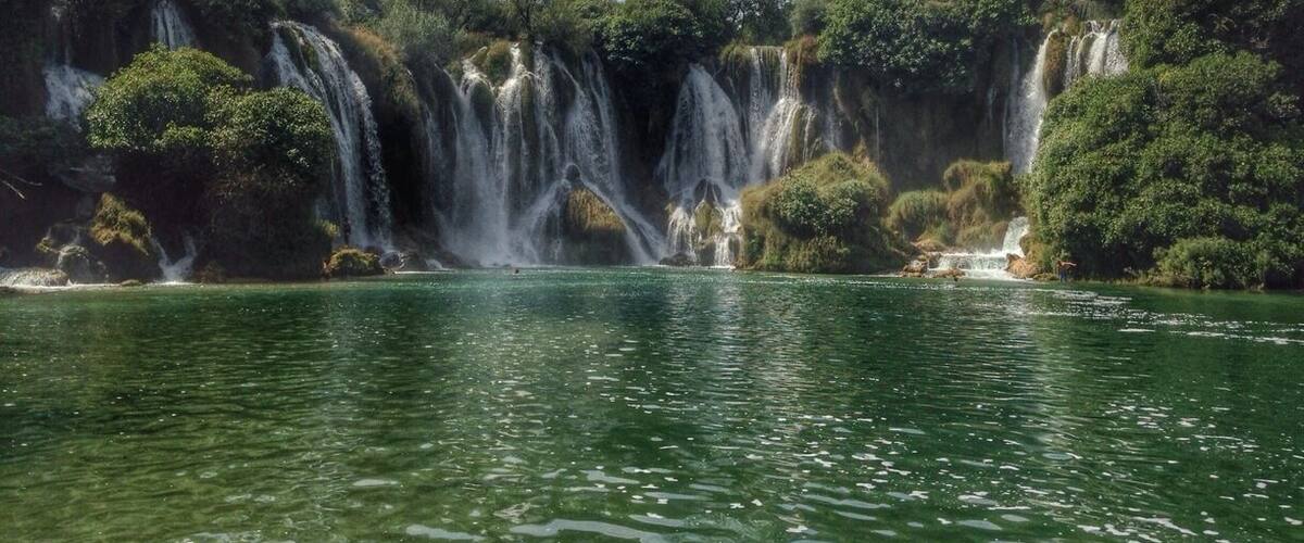 Swimming, climbing and jumping at the wonderful Kravica waterfalls.