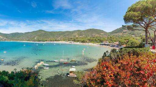 Landscape with Laconella beach, Lacona region, Elba Island, Tuscany, Italy