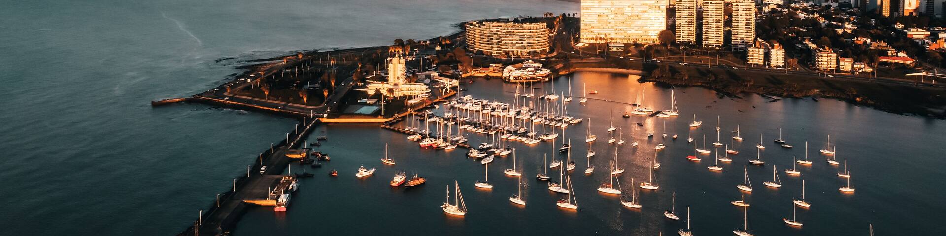 Puerto del Buceo, Montevideo, Uruguay. Aerial view of the city.