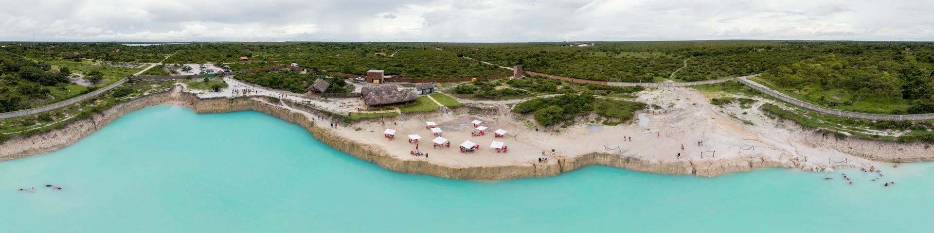 Spherical panorama 360 degrees of Blue Hole in Caiçara, Cruz, Ceara on a tour from Jericoacoara