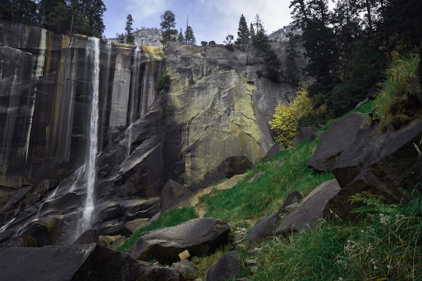 Vernal falls along the Mist Trail in Yosemite National Park in autumn