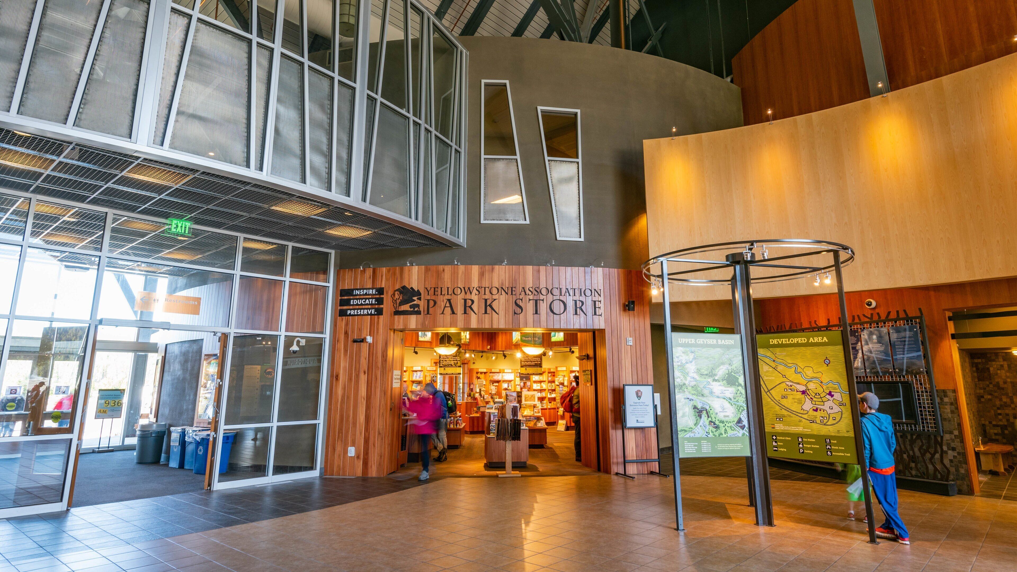 Old Faithful Visitor Education Center featuring interior views