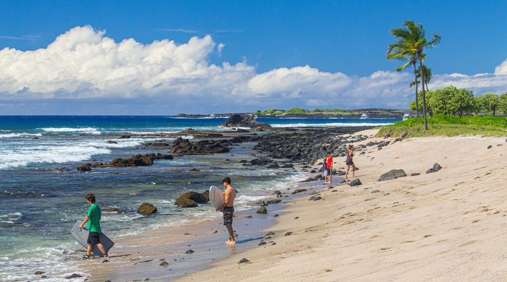 Old Kona Airport State Recreation Area which includes a sandy beach and general coastal views