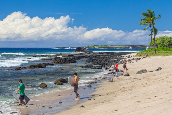 Old Kona Airport State Recreation Area which includes a sandy beach and general coastal views
