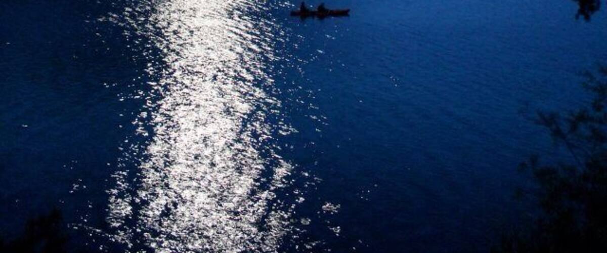Full moon canoe on Cliff Lake.