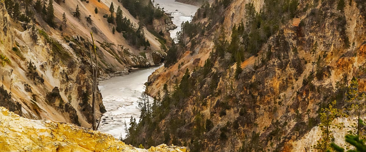 I arrived at this location at dusk and managed to capture this image with the rocks warmed but the last of the sunset sky.  This Iconic image of Yellowstone National park was top of my 'must dos for Yellowstone" and it did not disappoint.  I also attempted sunrise and another sunset that were not as rewarding - timing is everything.  #Adventure #yellowstone #sunset #Artists #point   Nikon D850 24-120mm @120mm, F13, ISO 31, 10sec.