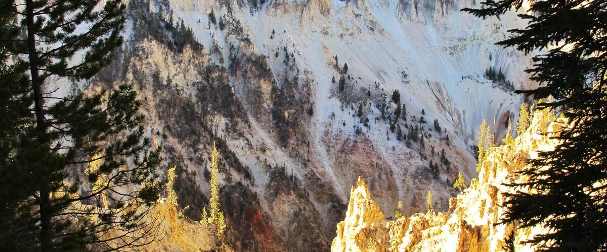 The Grand Canyon of Yellowstone at sunset