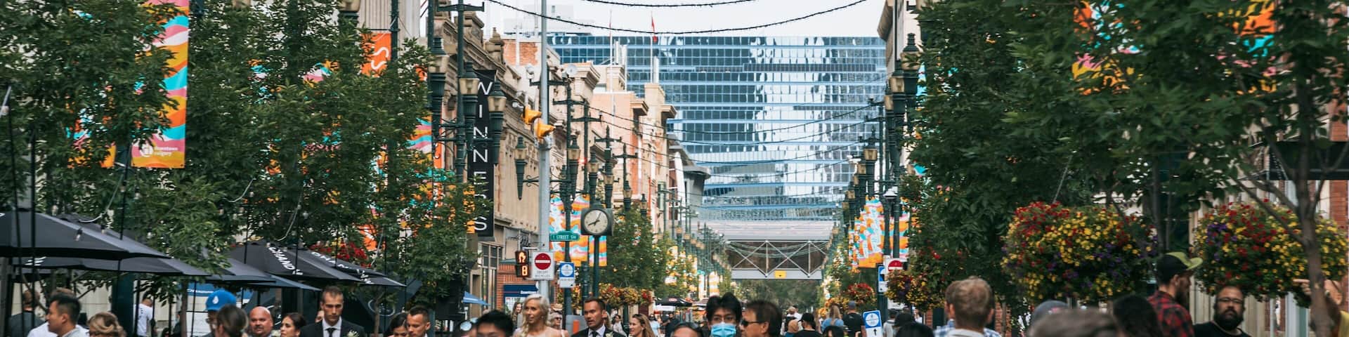 Stephen Avenue featuring a city and street scenes