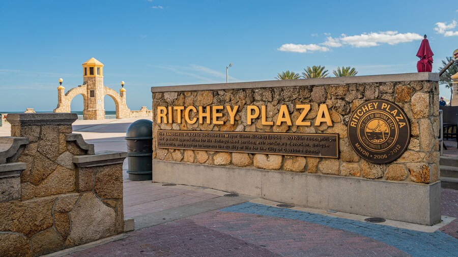 Daytona Beach Bandshell which includes signage