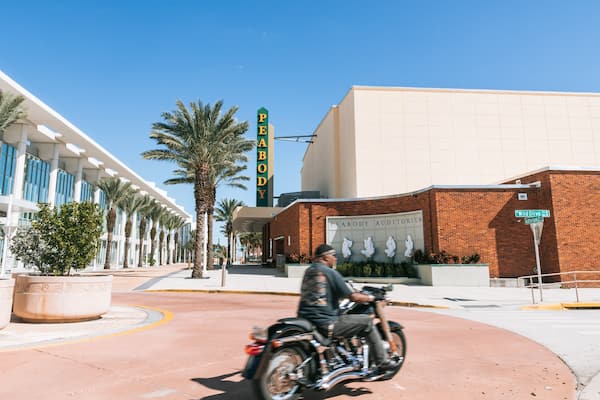 Peabody Auditorium which includes motorcycle riding