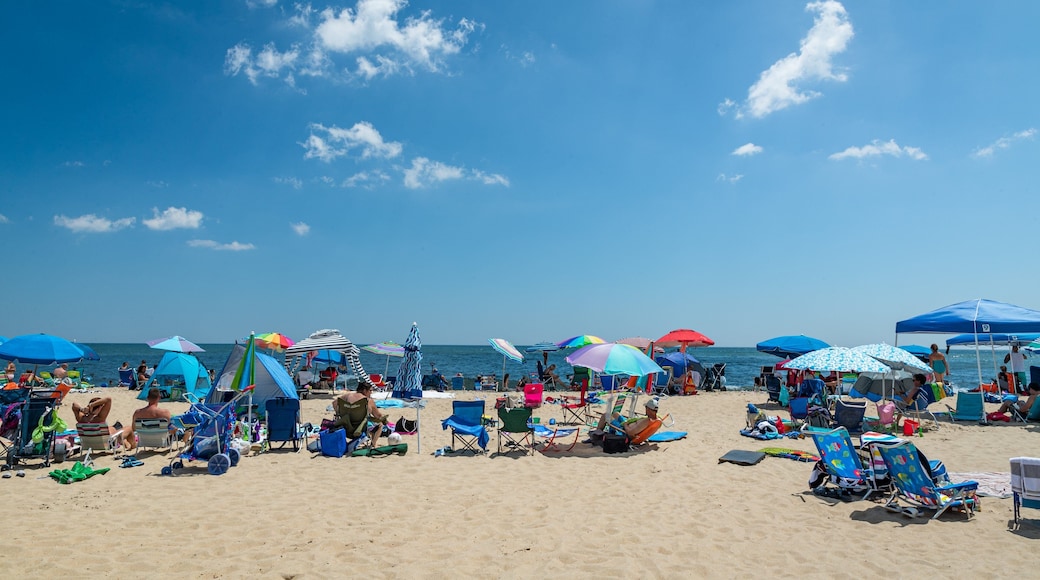 North Ocean City which includes a sandy beach and general coastal views as well as a large group of people