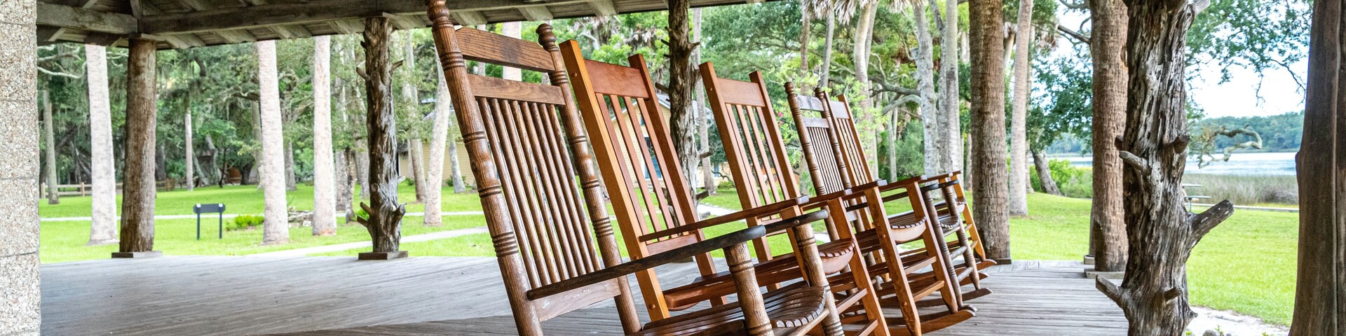 Rocking chairs at a cabin