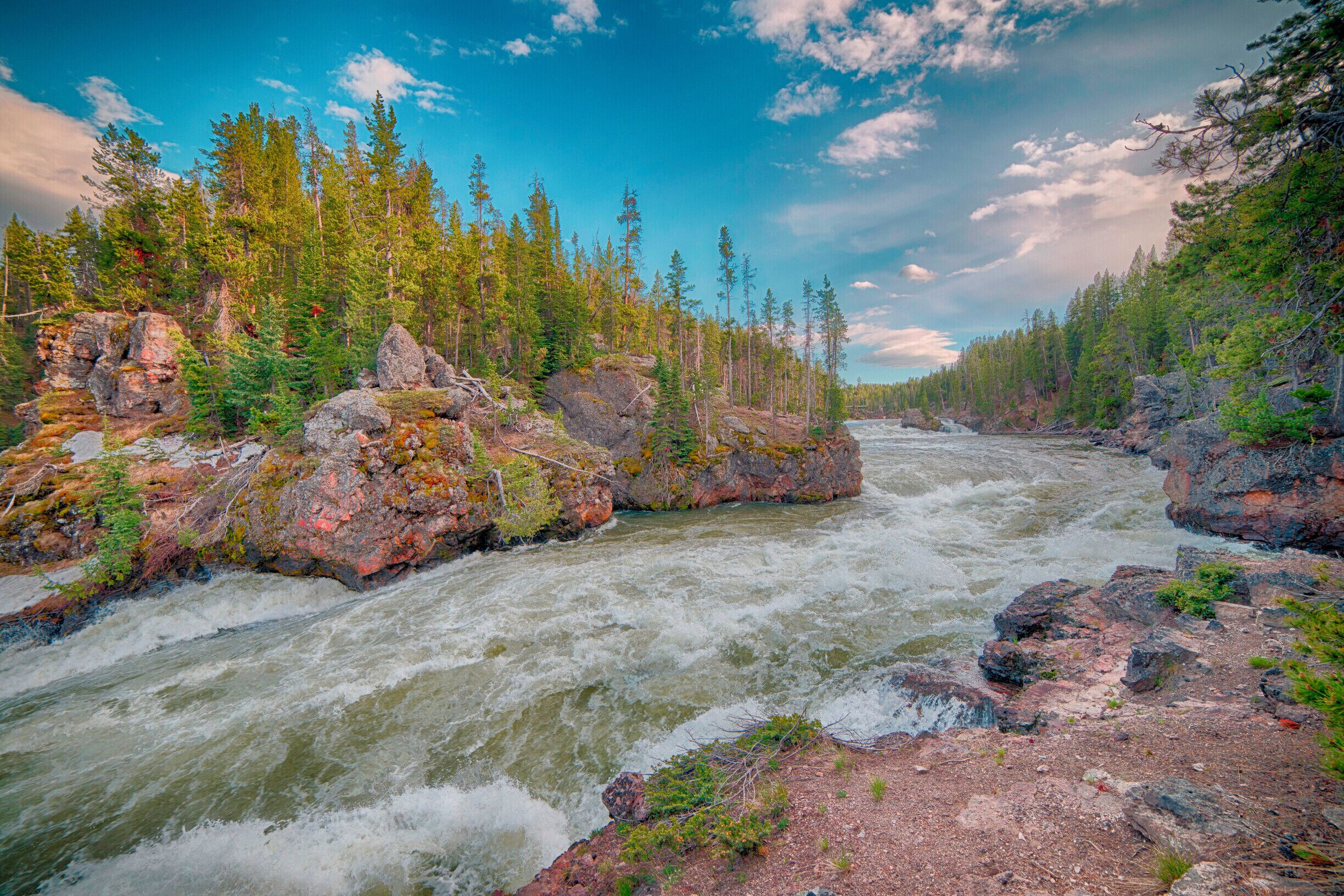 A short, easy walk from the parking lot takes you to the brink of the Upper Falls of the Yellowstone River in Yellowstone National Park. The power of water is tremendous.#yellowstone #river #nationalpark #wyoming