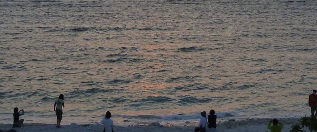 When the first sunset of this year goes down, everyone was looking at sunset at Nakamoto coast.