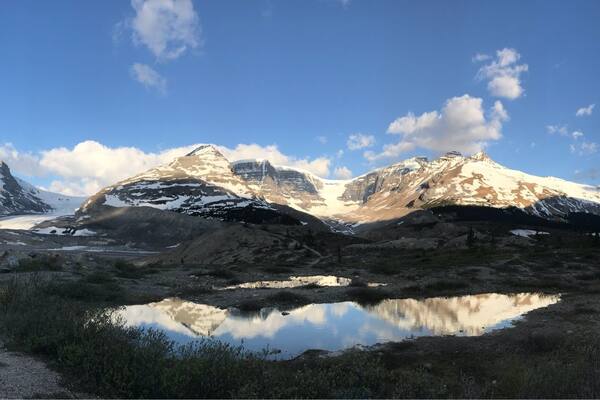 Our view in the morning over the Athabasca Glacier.