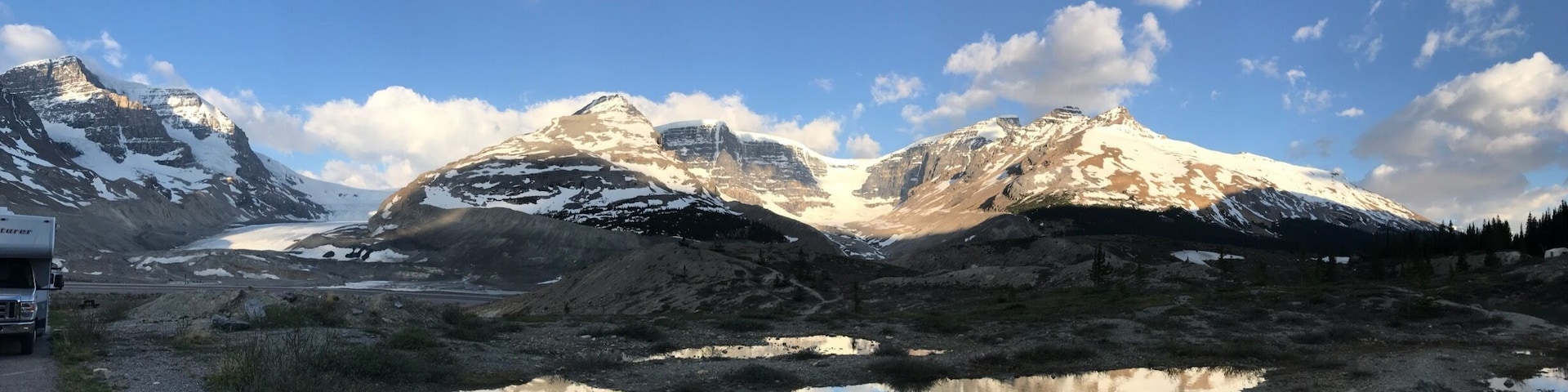 Our view in the morning over the Athabasca Glacier.