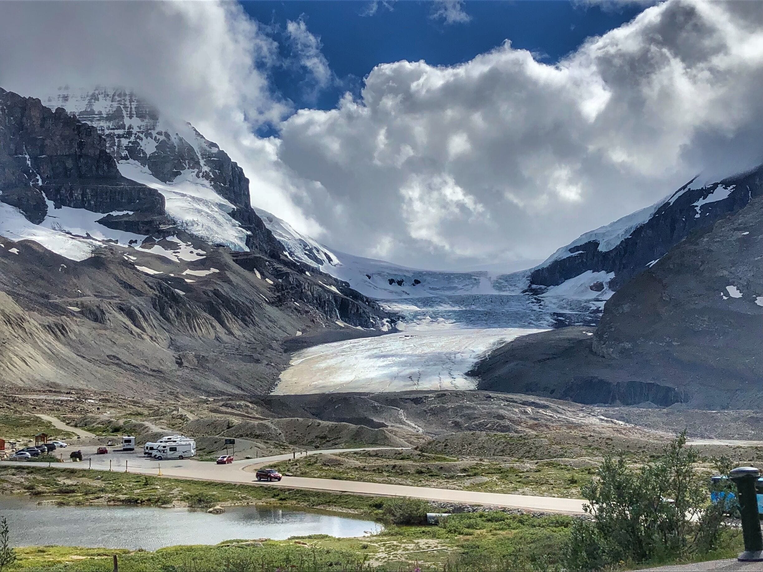 The Icefields parkway has to be one of the ‘must-do’ drives to experience in a lifetime. Along the way you’ll come across the Athabasca Glacier where you can take an organised trip onto this natural wonder which is  unfortunately disappearing. 