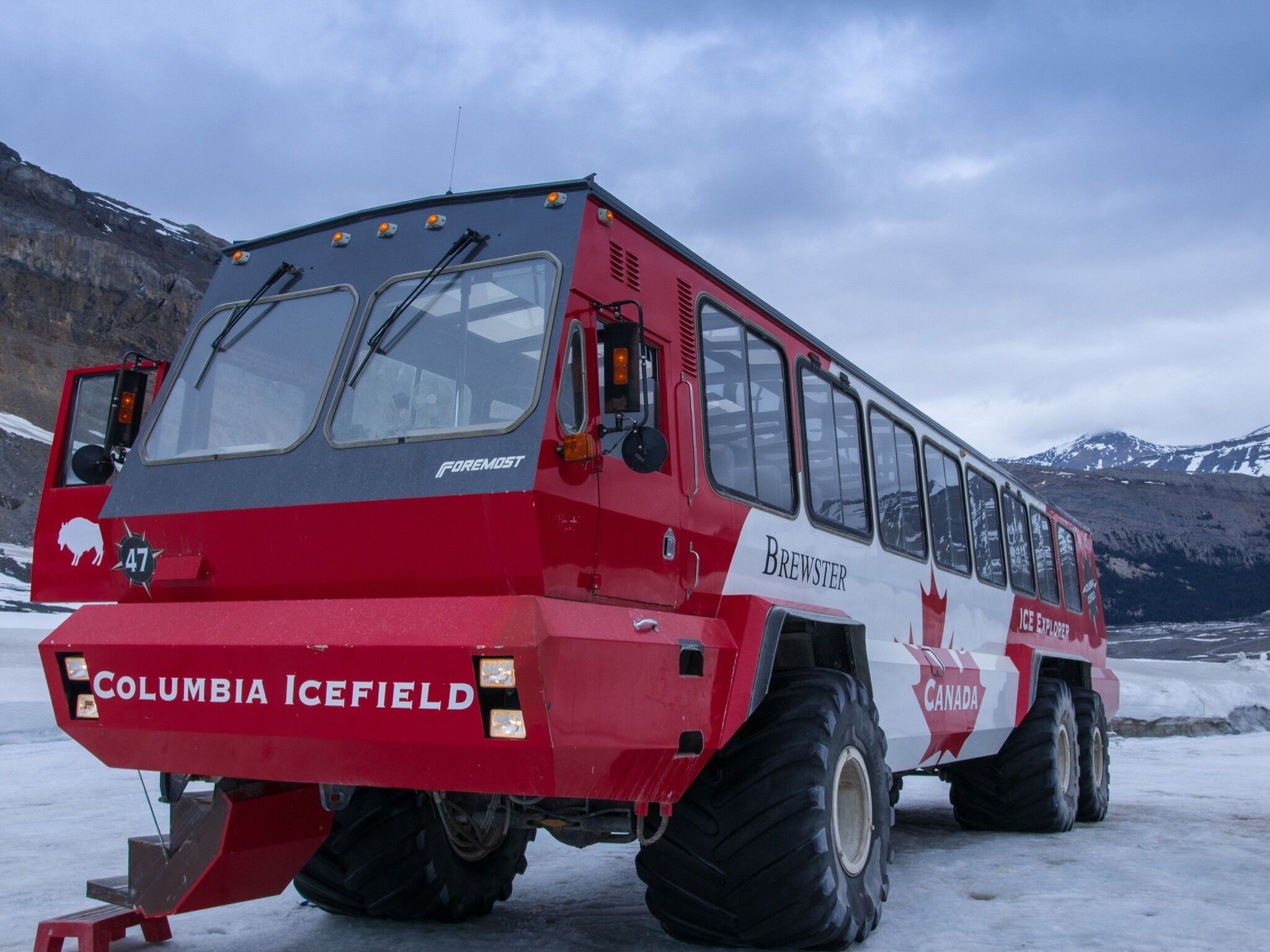 Got to ride in one of these on a glacier! Only 23 made and 21 are in Jasper and the other 2 help scientists get around Antarctica! #Adventure