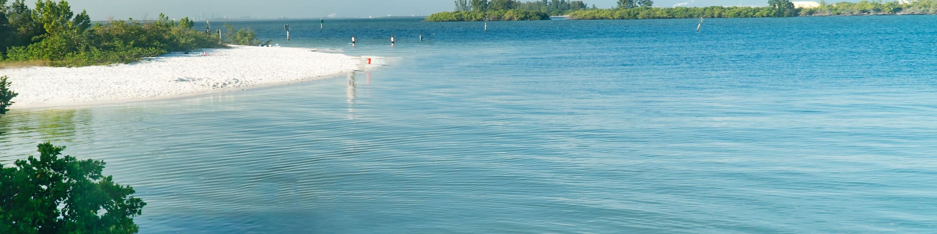 The Gulf of Mexico with brilliant blues and aquas at Apollo Beach Florida