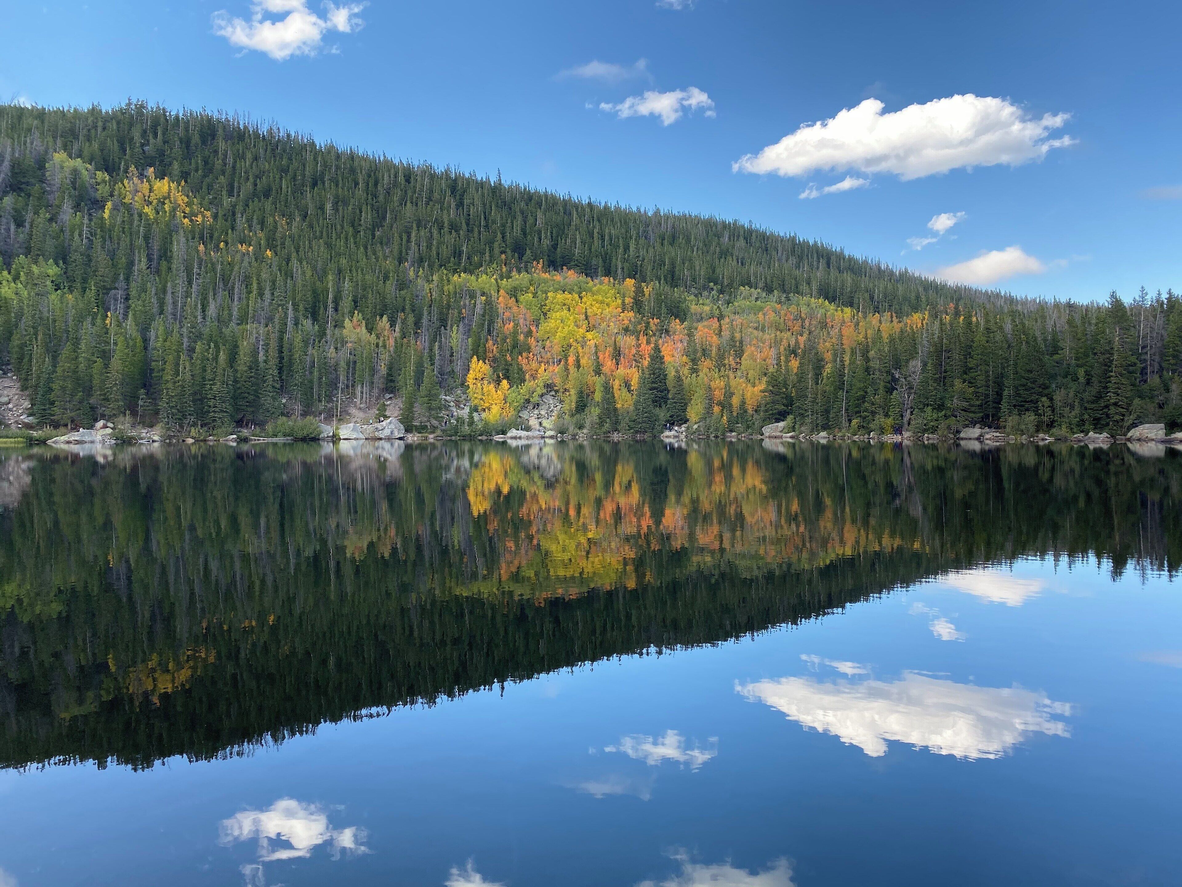 Beautiful fall foliage at Bear Lake, Rocky Mountain National Park