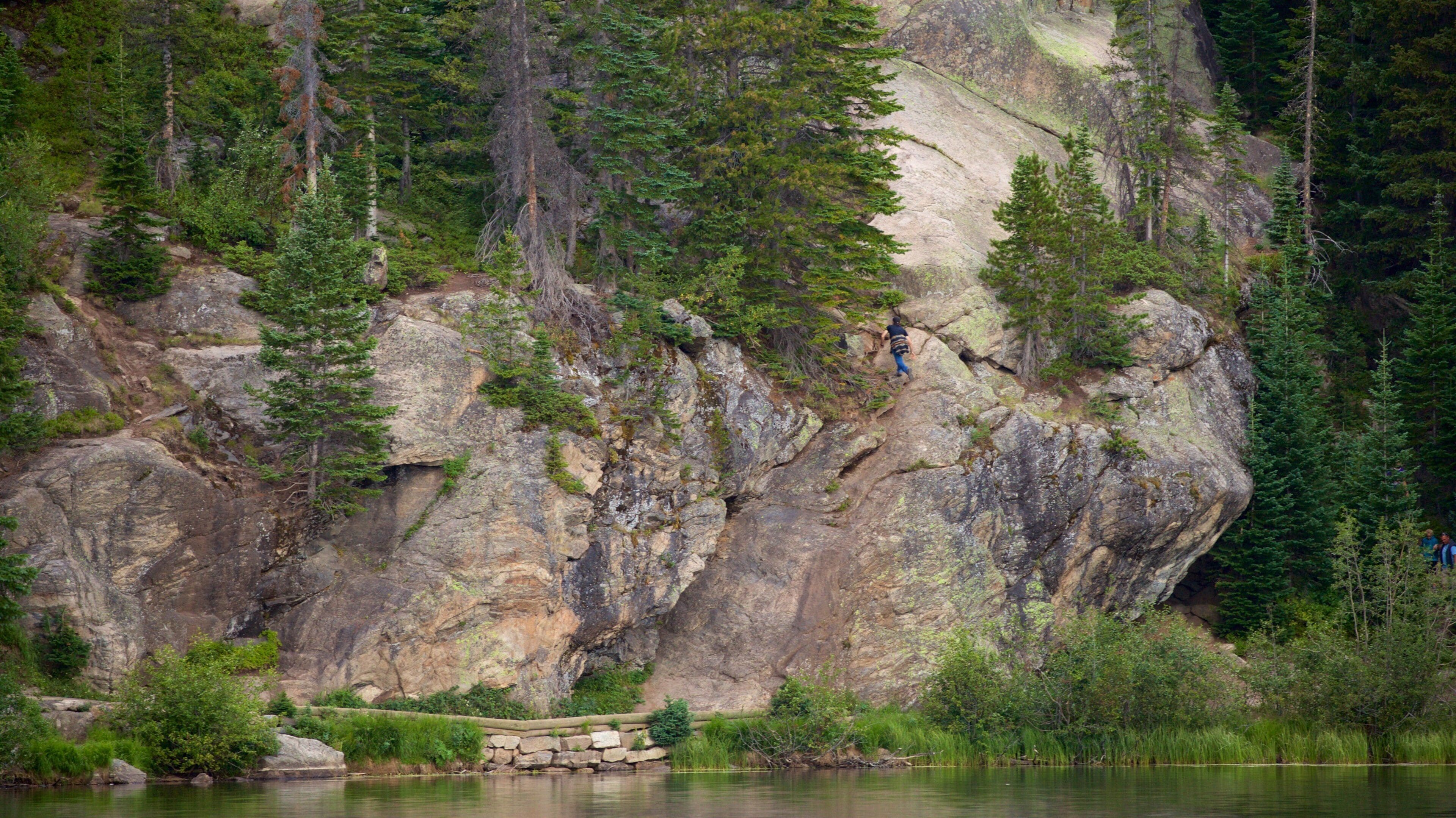Bear Lake Trailhead featuring a gorge or canyon and a lake or waterhole