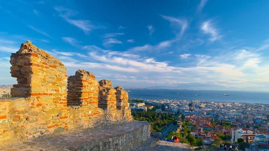 Byzantine Walls featuring landscape views, building ruins and heritage architecture