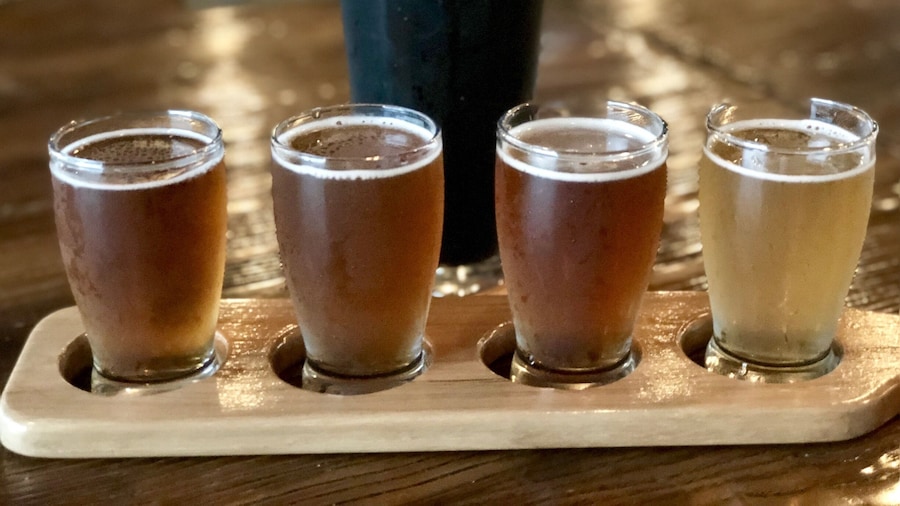 A very cool brewery in historic New Smyrna Beach. A flight for the husband and a stout for me. Are you all starting to sense a ‘theme’ in my craft brewery photos?