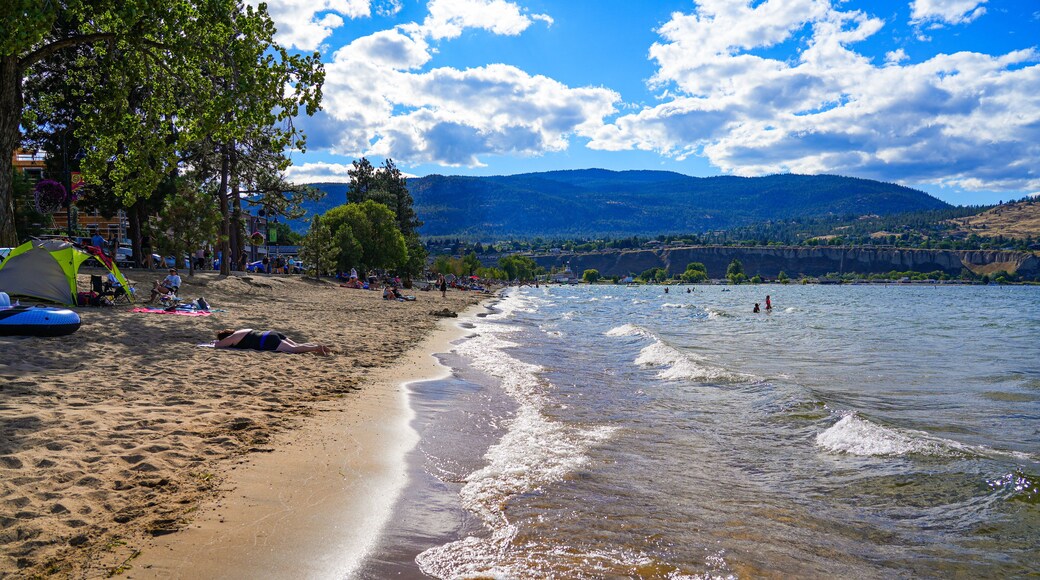 Okanagan Beach in Penticton, a lakeside city of the Okanagan Valley nicknamed "Peach City" in British Columbia, Canada