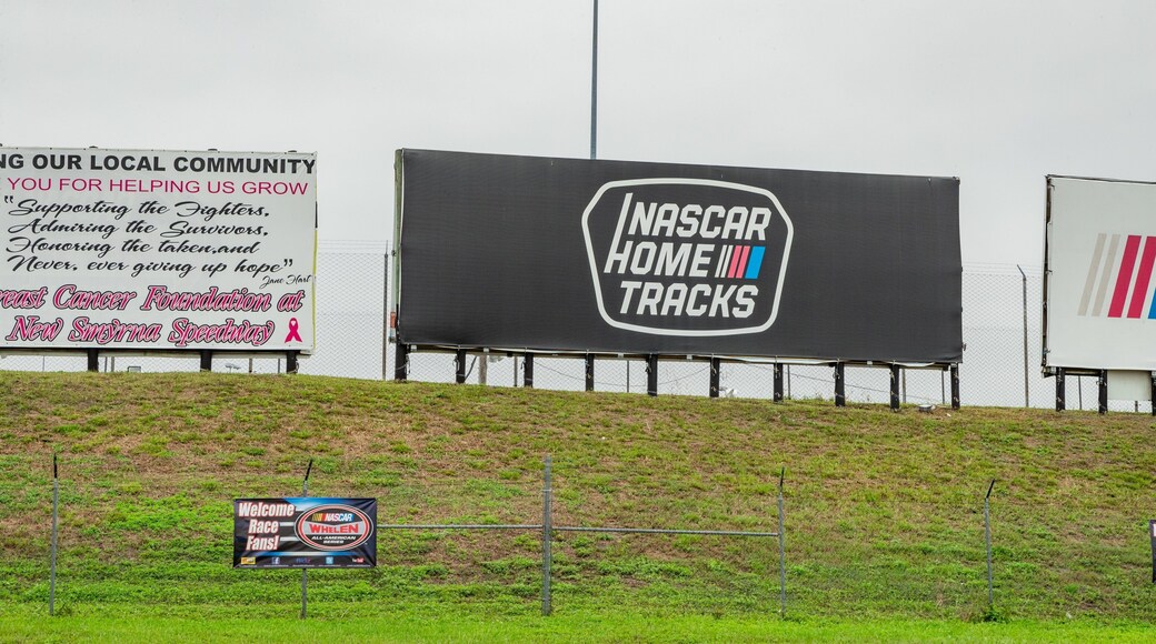 New Smyrna Speedway showing signage