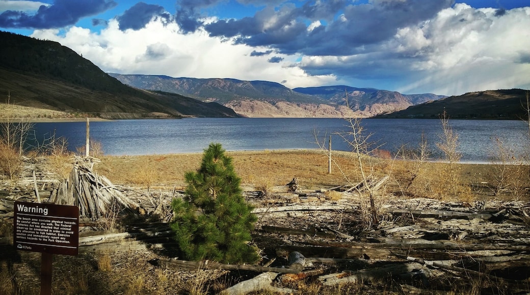 Cute but small camp sites sit right next to a pretty decent beach area. Rest rooms available and day use picnic tables if your just stopping to stretch.