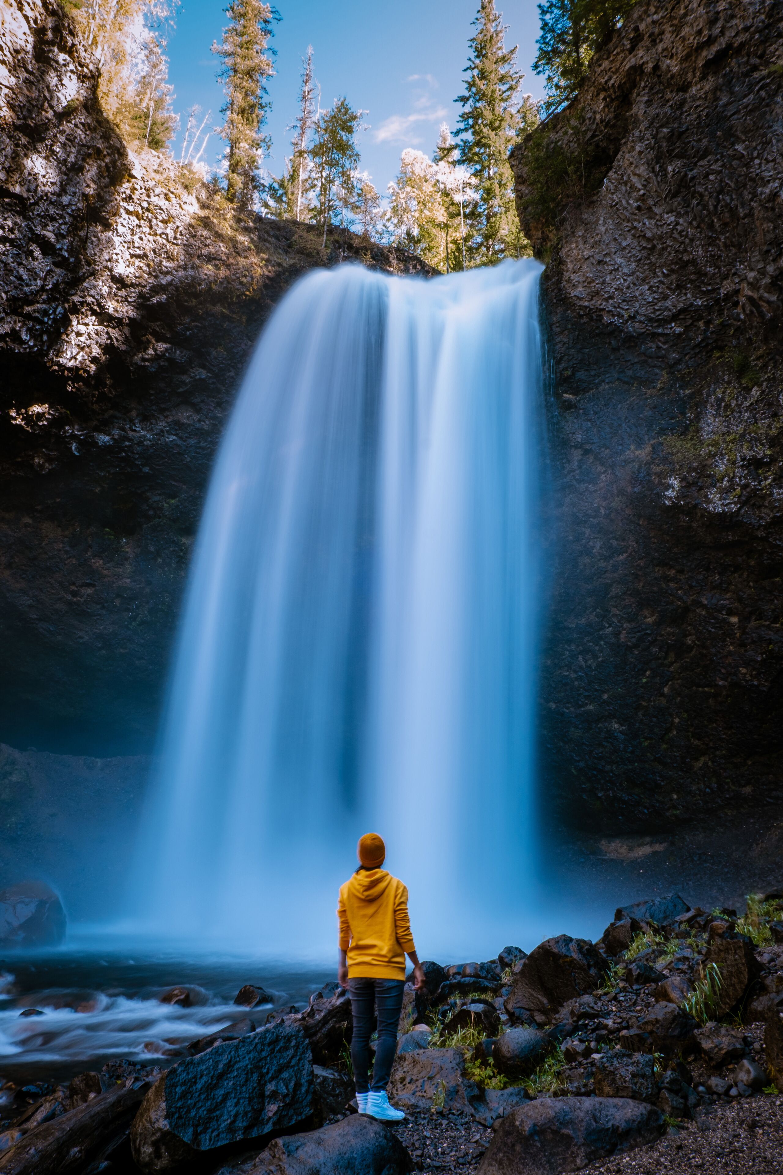 Moul Falls on Grouse Creek in Wells Gray Provincial Park in Canada