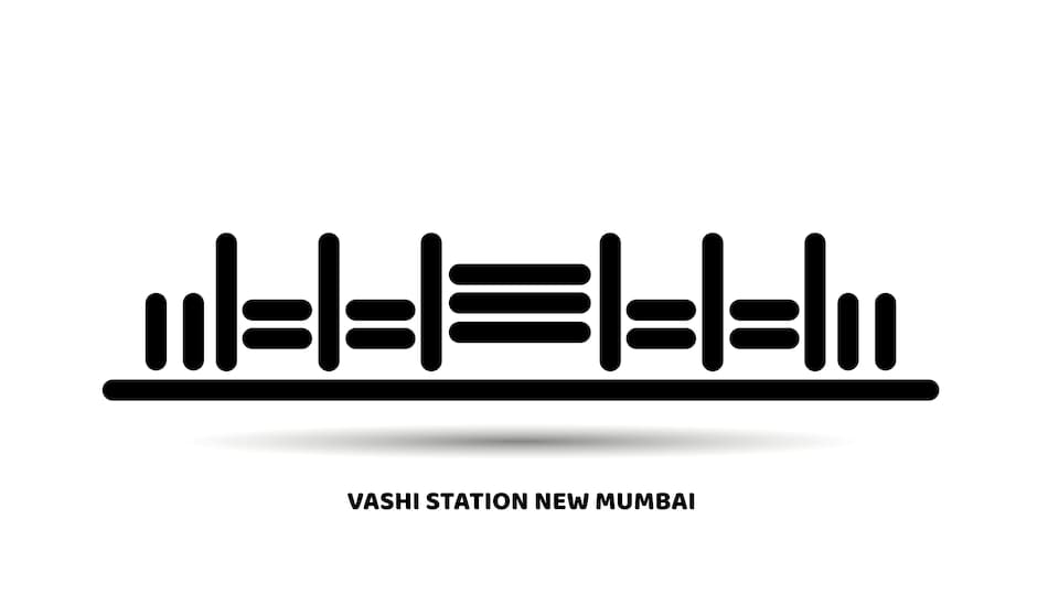 Vashi station of new mumbai vector icon