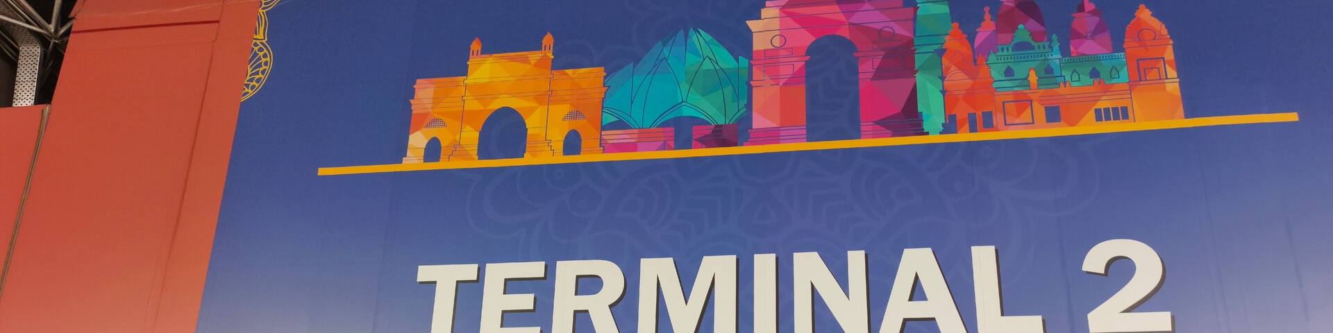 Terminal 2 Departure - Signage at Airport Terminal in Delhi