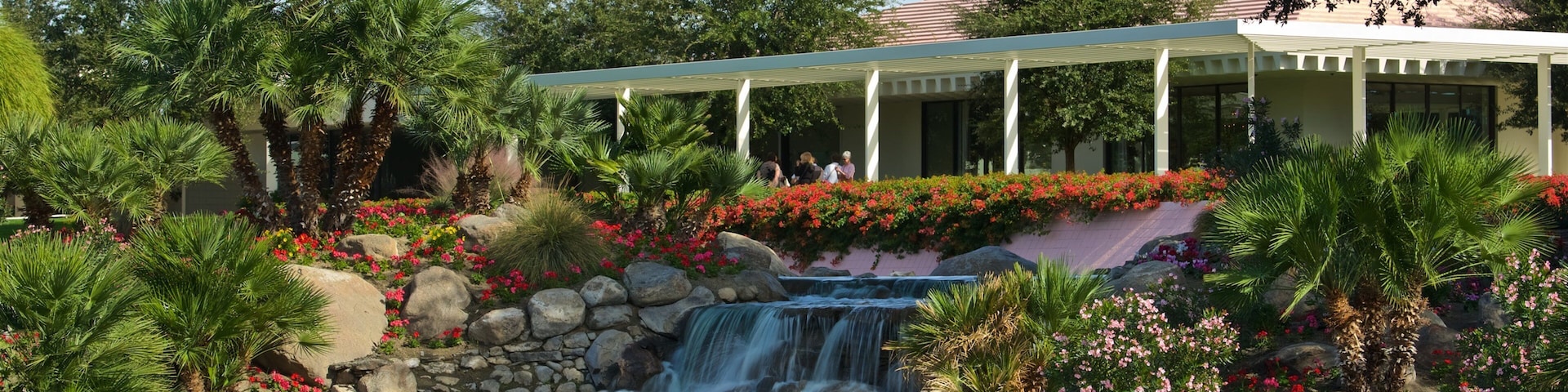 Sunnylands Center and Gardens featuring a house, wildflowers and a river or creek