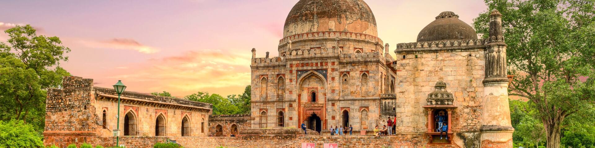 Bara Gumbad and Mosque Facades Lodi gardens or Lodhi gardens mausoleums in New Delhi, India