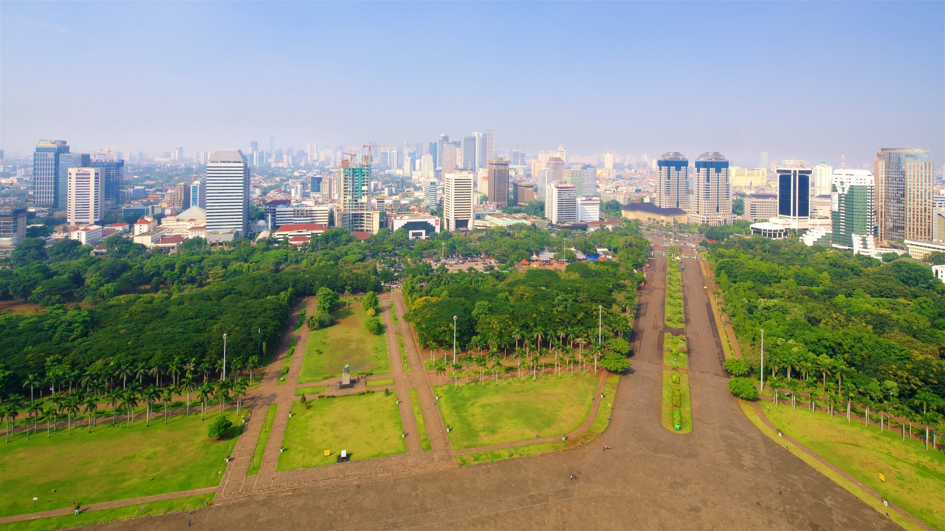 Merdeka Square featuring a city, landscape views and a garden