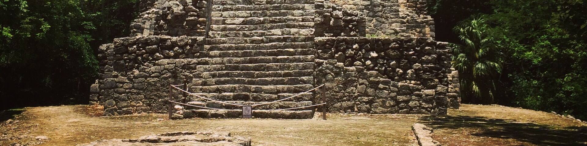 How is it possible that we had this entire archaeological park to ourselves today. Muyil #Mexico is stunning. Follow our six-week tour of the Mayan ruins on www.jauntingjen.com