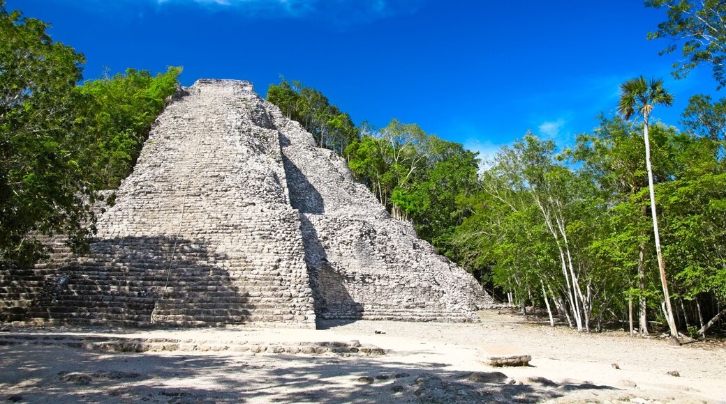 Mayan Nohoch Mul pyramid in Coba, Mexico